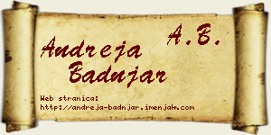 Andreja Badnjar vizit kartica
